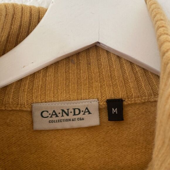 Canada Yellow Wool Blend Quarter Zip - Picture 3 of 5